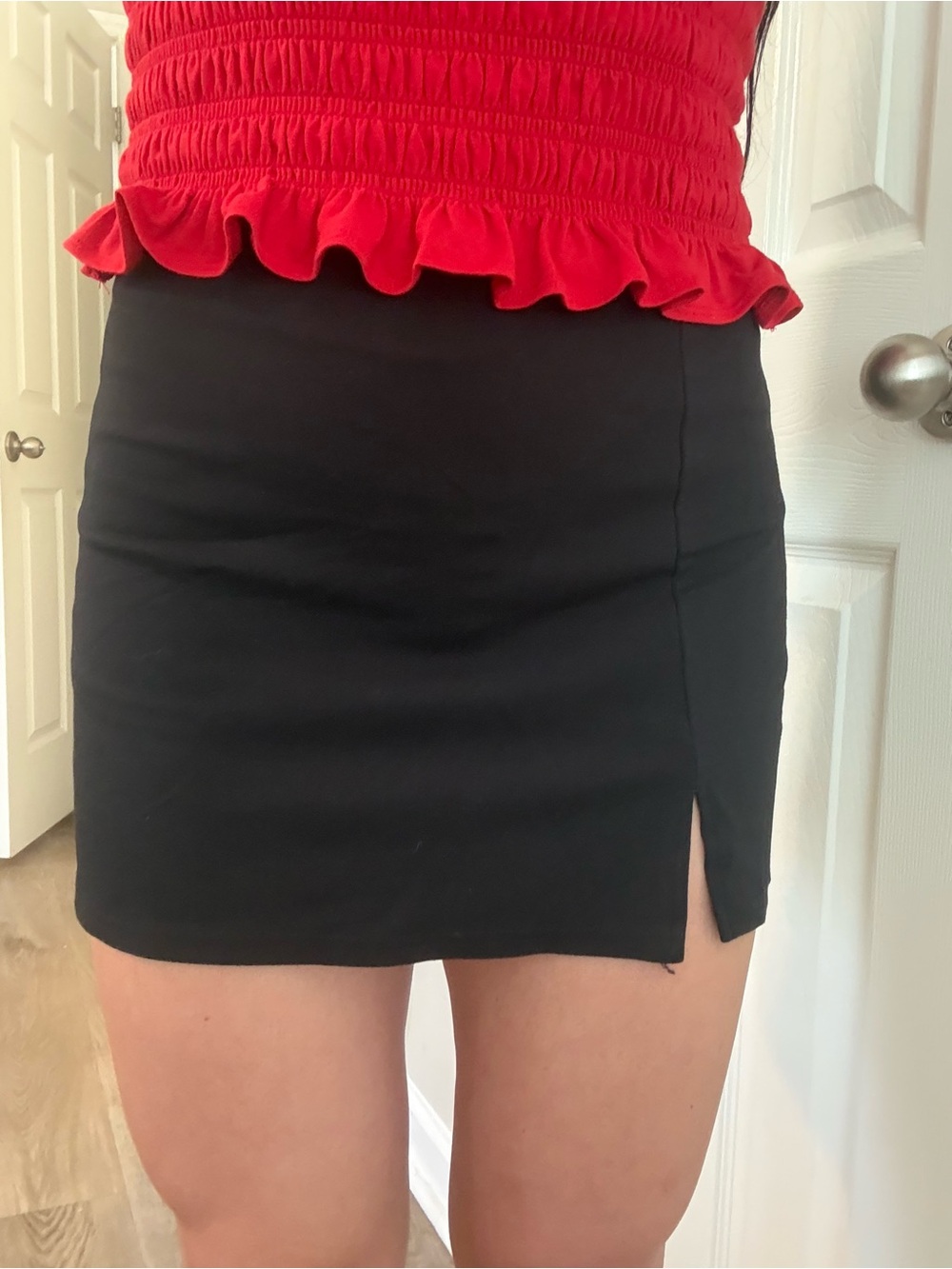 American Eagle Outfitters Black Mini Skirt with Side Slit